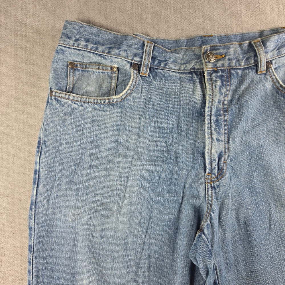 Talbots Jeans Mens 36x32 Blue Light Wash Straight Leg Denim‎ Casual G01-1405